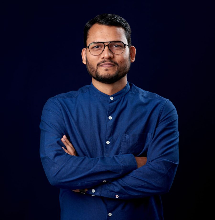 Lokesh Tiwari Blue Shirt