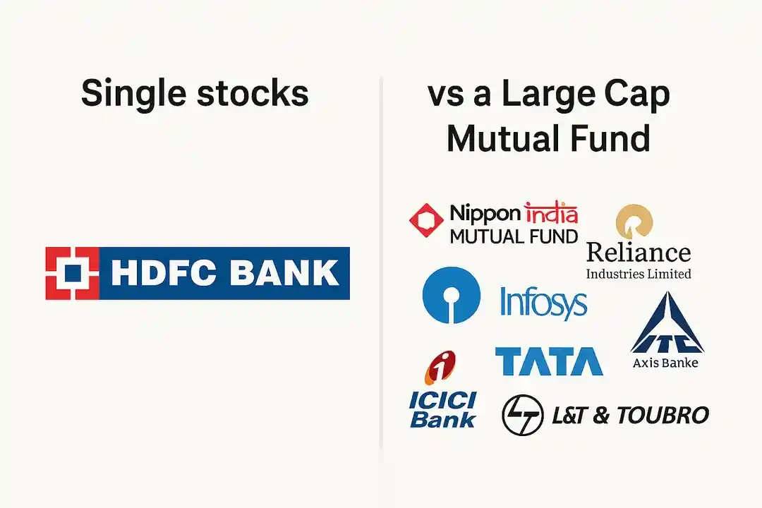 single stock vs large cap mutual fund